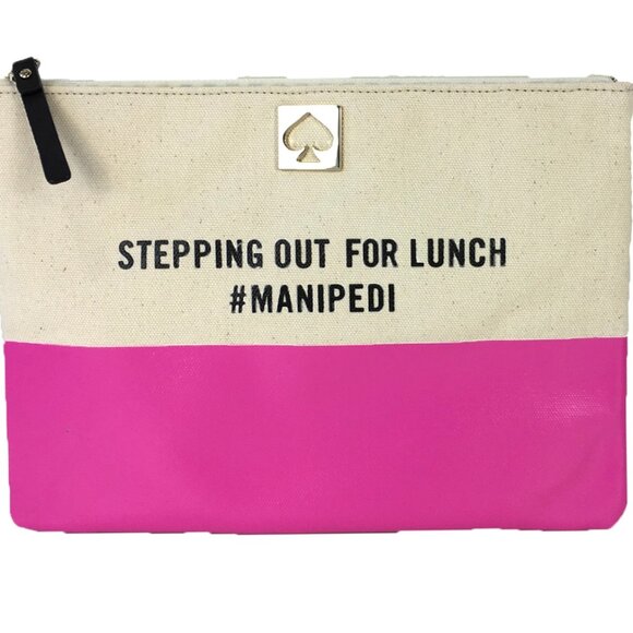 Kate Spade Stepping Out For Lunch #ManiPedi Georgie Clutch Pouch Bag - Picture 1 of 3